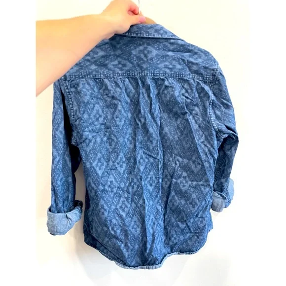 Fun patterned denim button down! - Picture 3 of 3